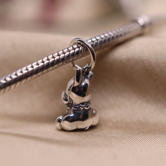 Puppy Dog Pet Dangle Bracelet Charm #2 - S925 Sterling Silver Fits Pandora - Picture 3 of 5